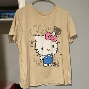 Hello Kitty Beige Tee with Pink Bow and Blue Outfit